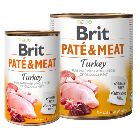 Brit Pate & Meat Dog Turkey puszka 800g - All4Animals