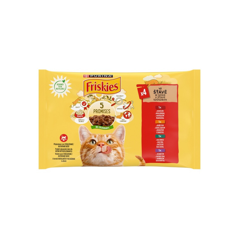 Friskies Mix mięsny w sosie saszetki 4x85g - All4Animals
