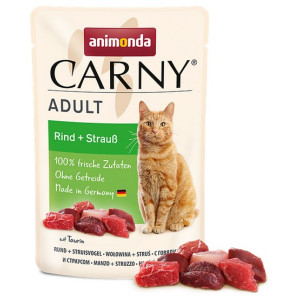 Animonda Carny Adult Wołowina + Struś saszetka 85g - All4Animals
