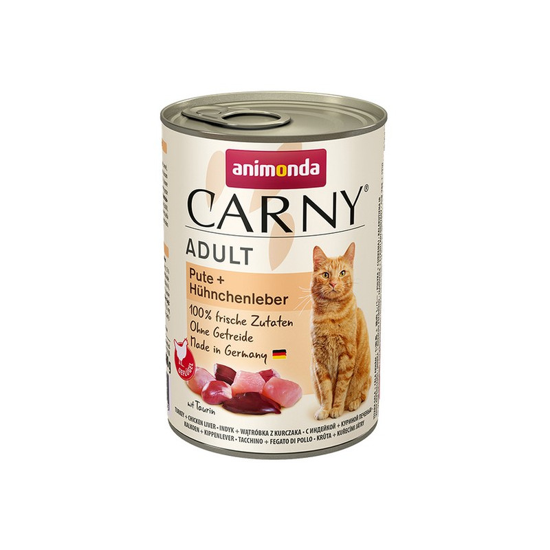 Animonda Carny Adult Indyk + Wątróbka kurczaka puszka 400g - All4Animals