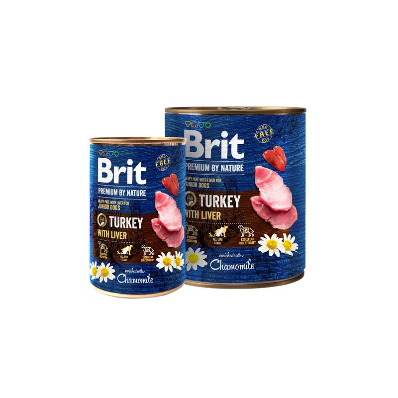 Brit Premium By Nature Turkey & Liver Junior puszka 800g - All4Animals