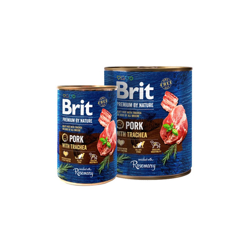 Brit Premium By Nature Pork & Trachea puszka 400g - All4Animals