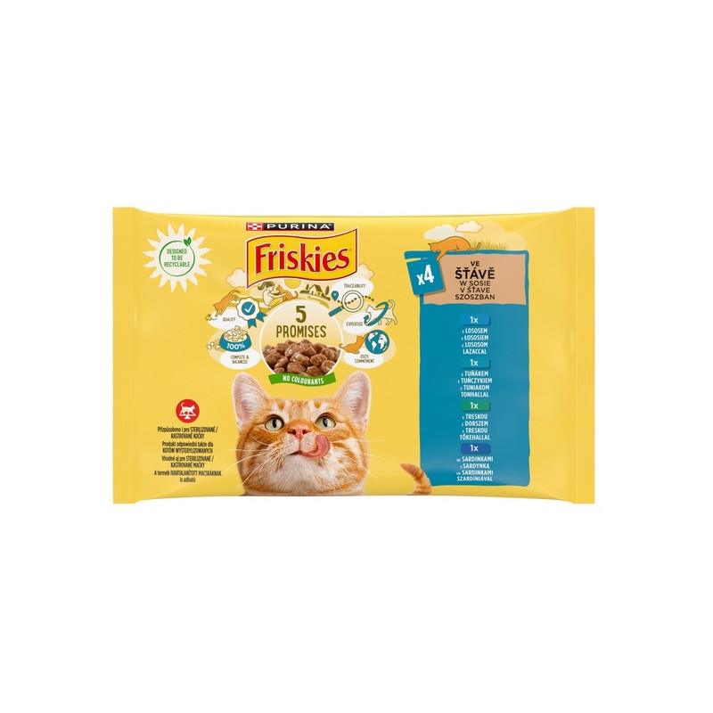 Friskies Mix Rybny w sosie saszetki 4x85g - All4Animals