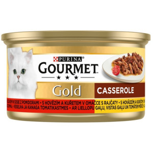 Gourmet Gold Wołowina i kurczak w sosie pomidorowym 85g - All4Animals