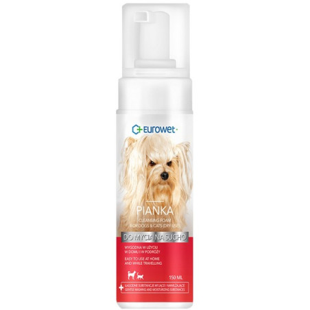 Eurowet Szampon do mycia na sucho - pianka 150ml - All4Animals