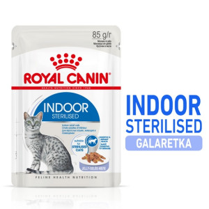 Royal Canin Indoor Sterilised Jelly karma mokra dla kotów dorosłych sterylizowanych, przebywających w domu saszetka 85g - All4An