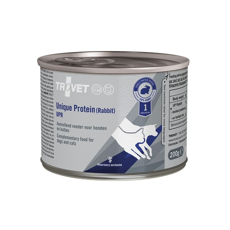 Trovet Unique Protein UPR Królik dla psa i kota puszka 200g - All4Animals