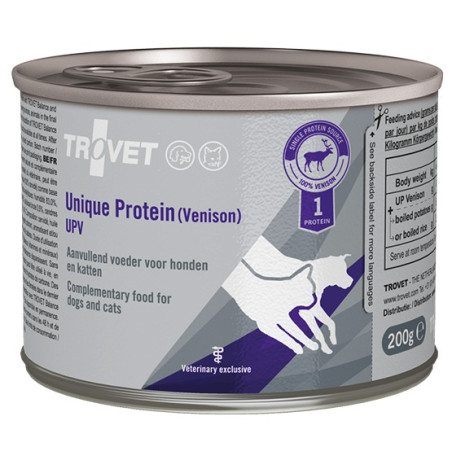 Trovet Unique Protein UPV Dziczyzna dla psa i kota puszka 200g - All4Animals