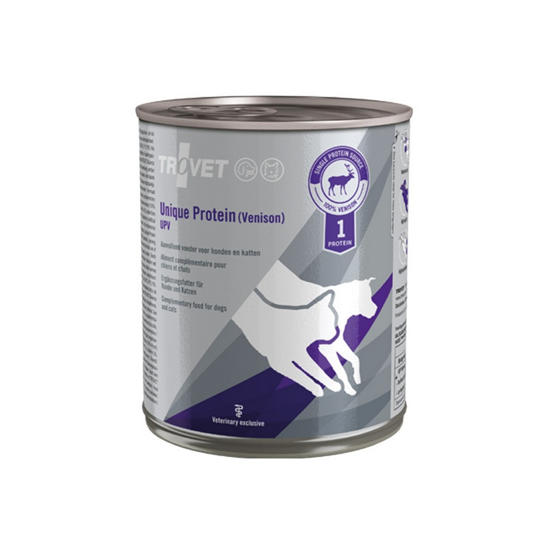 Trovet Unique Protein UPV Dziczyzna dla psa i kota puszka 800g - All4Animals