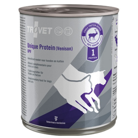 Trovet Unique Protein UPV Dziczyzna dla psa i kota puszka 800g - All4Animals