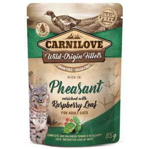 Carnilove Cat Pheasant & Raspberry Leaves - bażant i liście maliny saszetka 85g - All4Animals