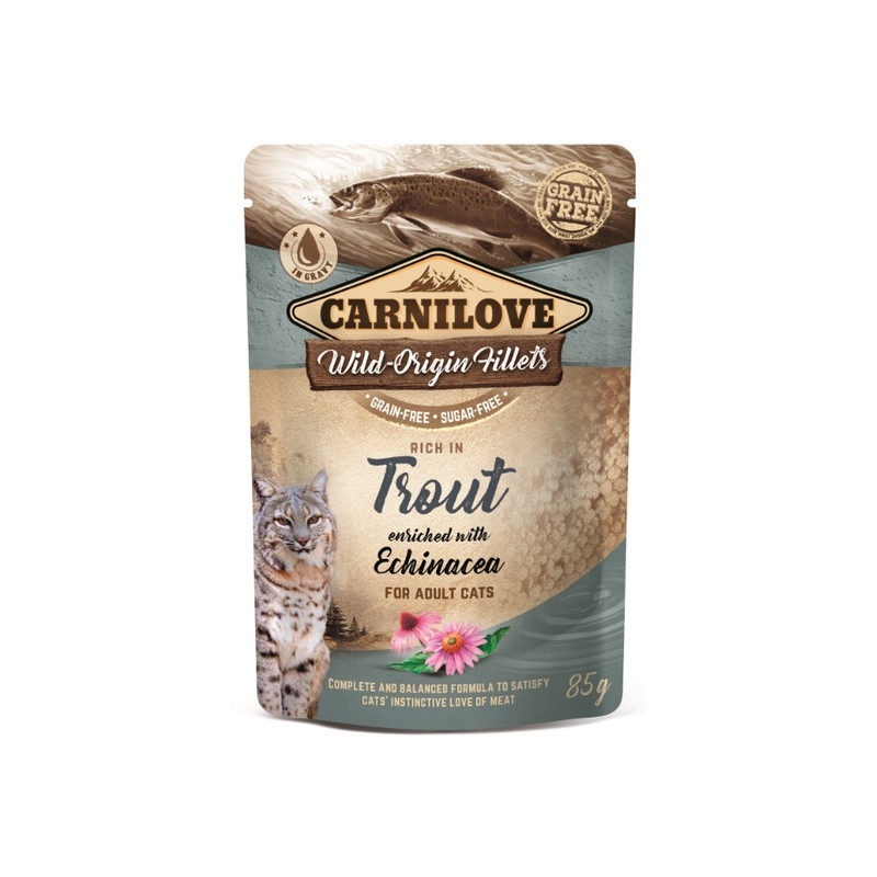 Carnilove Cat Trout & Echinacea - pstrąg i Echinacea saszetka 85g - All4Animals