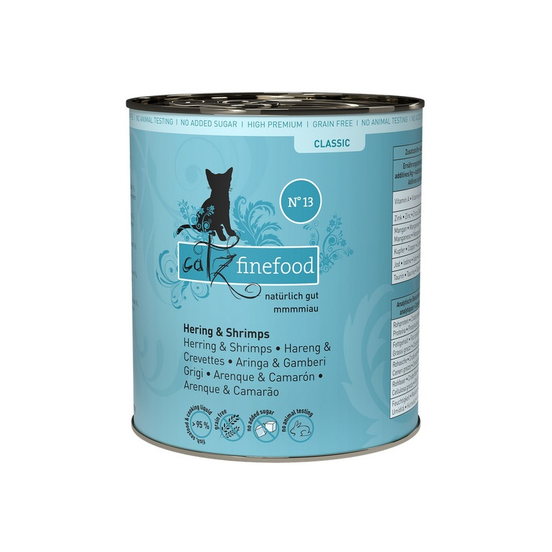 Catz Finefood Classic N.13 Śledź i Krewetki puszka 800g - All4Animals