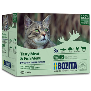 Bozita Cat Multibox z mięsem i rybą w galaretce saszetki 12x85g - All4Animals