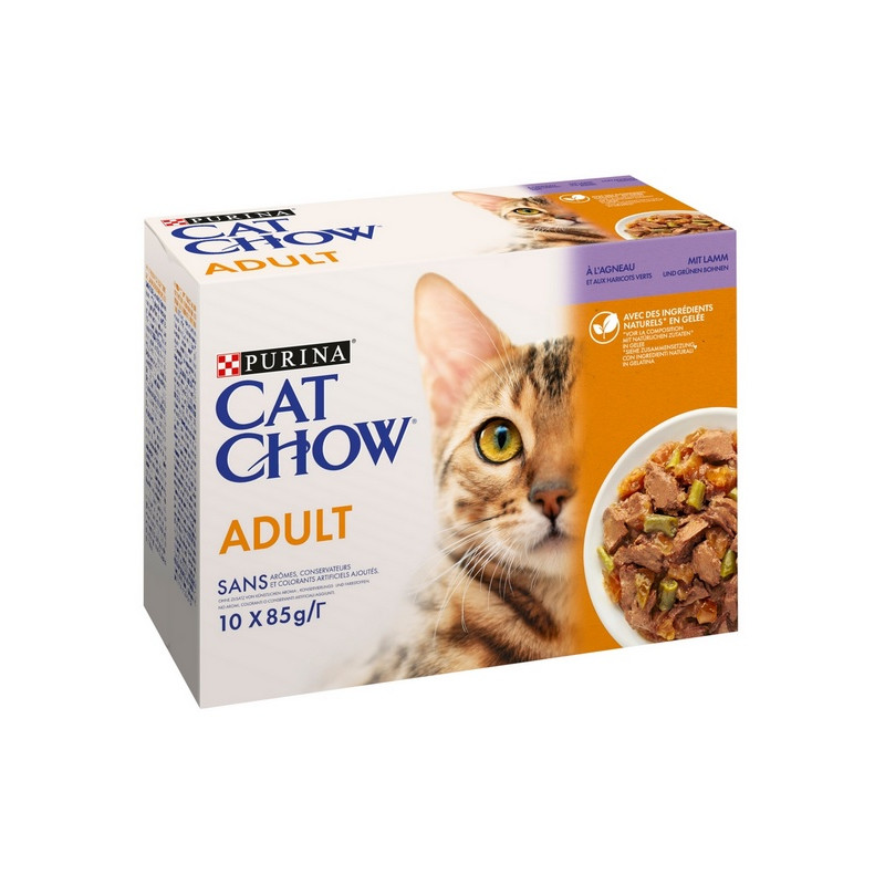 Purina Cat Chow Jagnięcina i zielona fasolka saszetki 10x85g - All4Animals