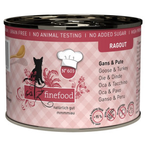 Catz Finefood Ragout N.603 Gęś i Indyk puszka 190g - All4Animals