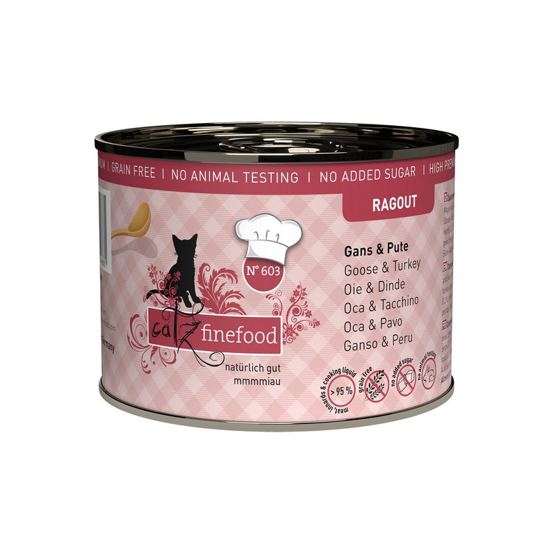 Catz Finefood Ragout N.603 Gęś i Indyk puszka 190g - All4Animals
