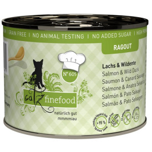Catz Finefood Ragout N.605 Łosoś i Dzika Kaczka puszka 190g - All4Animals