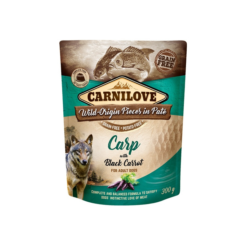Carnilove Dog Carp & Black Carrot - karp i czarna marchew saszetka 300g - All4Animals