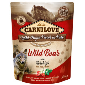 Carnilove Dog Wildboar & Rosehips - dzik i owoce dzikiej róży saszetka 300g - All4Animals