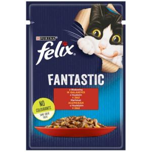 Felix Fantastic Wołowina w galaretce saszetka 85g - All4Animals