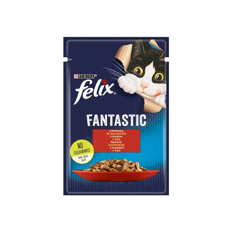 Felix Fantastic Wołowina w galaretce saszetka 85g - All4Animals