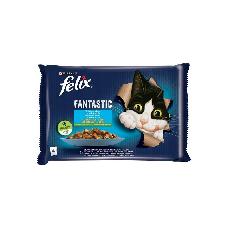 Felix Fantastic Rybne Smaki z warzywami w galaretce saszetka 4x85g - All4Animals Felix Fantastic Rybne Smaki z warzywami w galaretce saszetka 4x85g - All4Animals