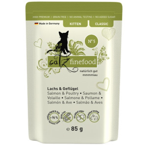 Catz Finefood Classic Kitten N.05 Łosoś i drób saszetka 85g - All4Animals