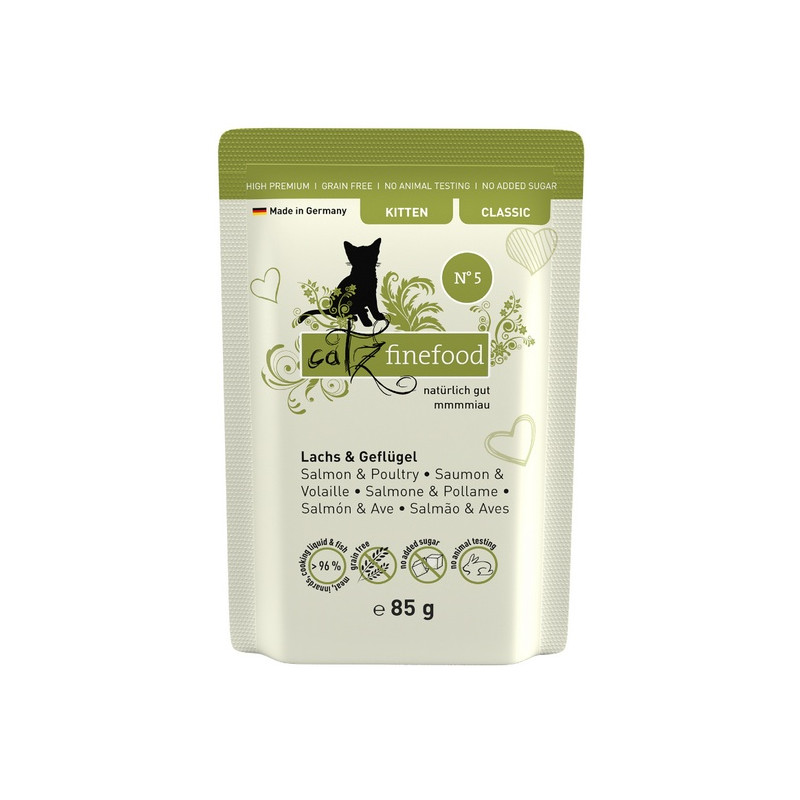 Catz Finefood Classic Kitten N.05 Łosoś i drób saszetka 85g - All4Animals
