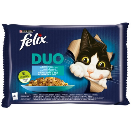 Felix Fantastic Duo Uczta Oceanu galaretka saszetki 4x85g - All4Animals