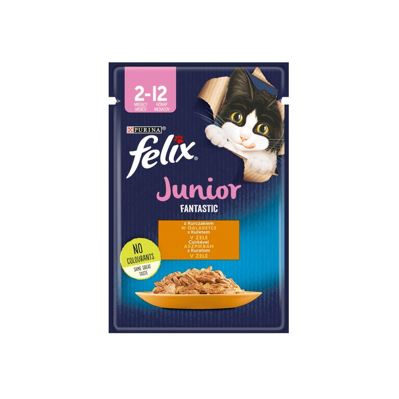 Felix Fantastic Junior Kurczak w galaretce saszetka 85g - All4Animals