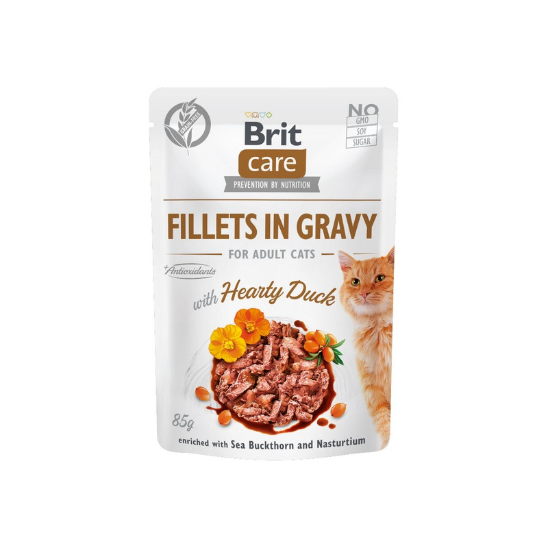 Brit Care Cat Fillets In Gravy Hearty Duck saszetka 85g - All4Animals