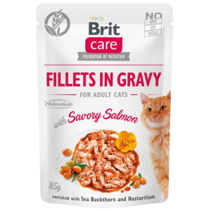 Brit Care Cat Fillets In Gravy Savory Salmon saszetka 85g - All4Animals