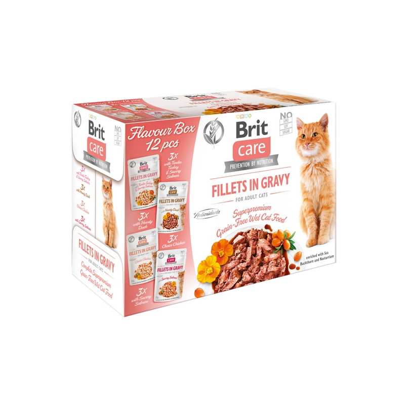Brit Care Cat Fillets In Gravy Flavour Box saszetki 12x85g - All4Animals