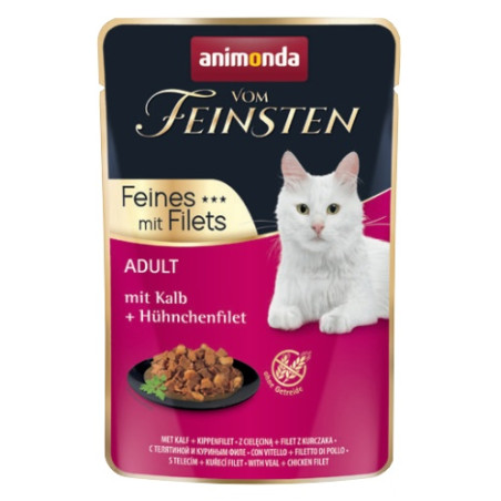 Animonda vom Feinsten Cat Adult Cielęcina + filet z kurczaka saszetka 85g - All4Animals