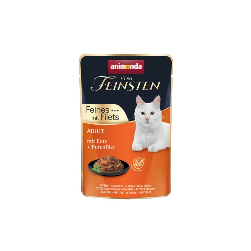 Animonda vom Feinsten Cat Adult Kaczka + filet z indyka saszetka 85g - All4Animals