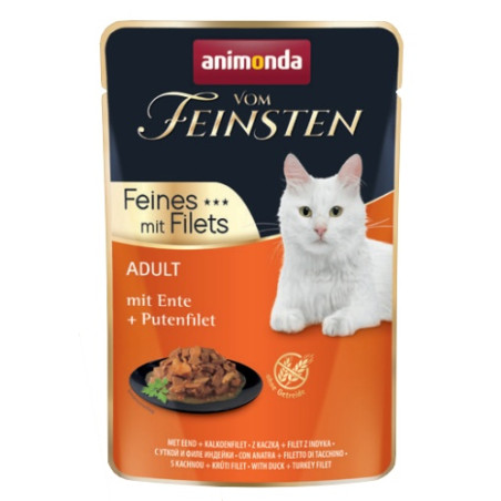 Animonda vom Feinsten Cat Adult Kaczka + filet z indyka saszetka 85g - All4Animals