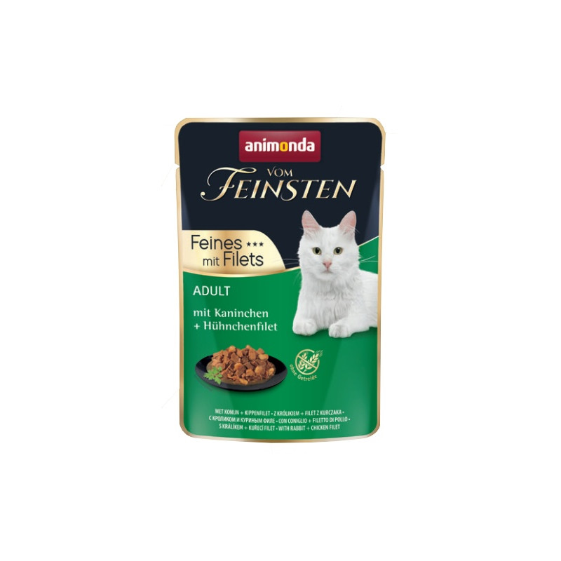 Animonda vom Feinsten Cat Adult Krolik + filet z kurczaka saszetka 85g - All4Animals