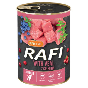 Rafi Pies Junior Cielęcina puszka 400g - All4Animals