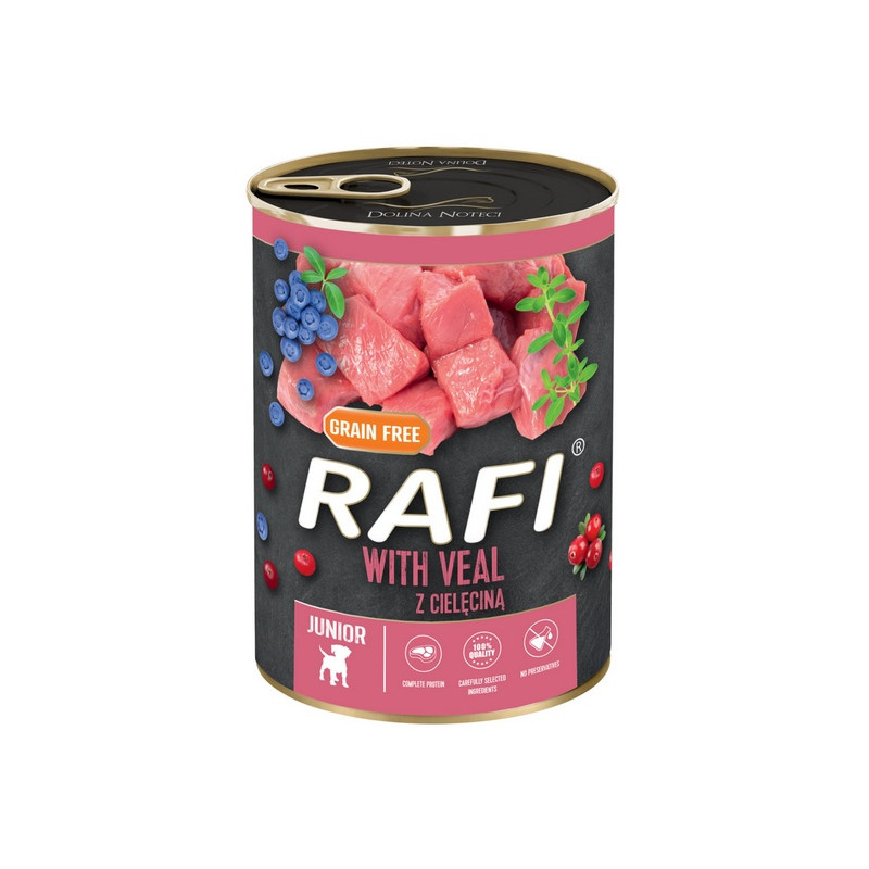 Rafi Pies Junior Cielęcina puszka 400g - All4Animals