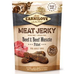 Carnilove Dog Jerky Beef & Beef Fillet - wołowina i filet wołowy 100g - All4Animals