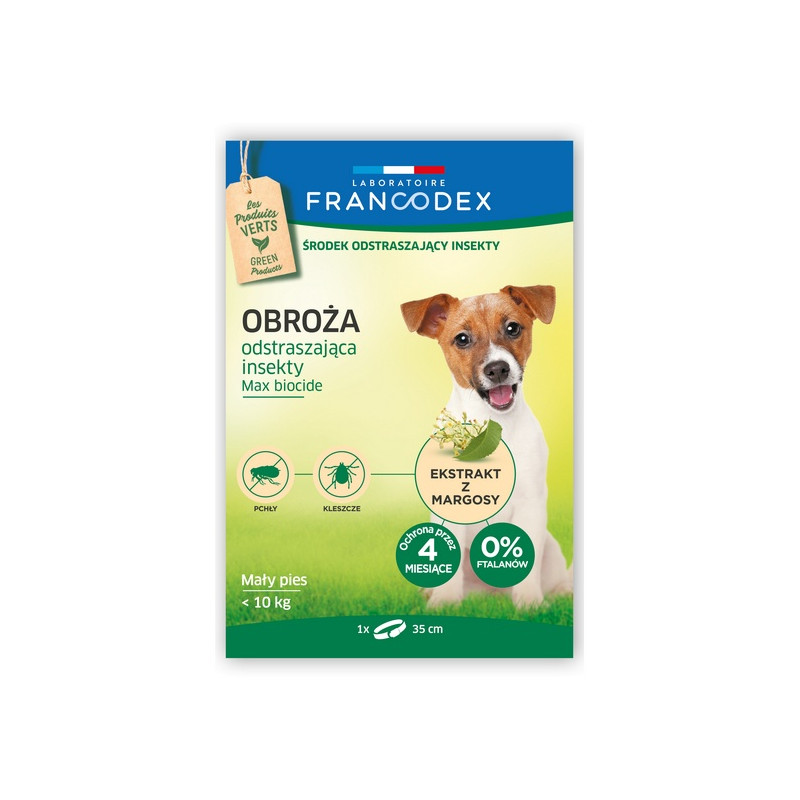 Francodex Obroża odstraszająca insekty małe psy do 10kg 35cm - All4Animals