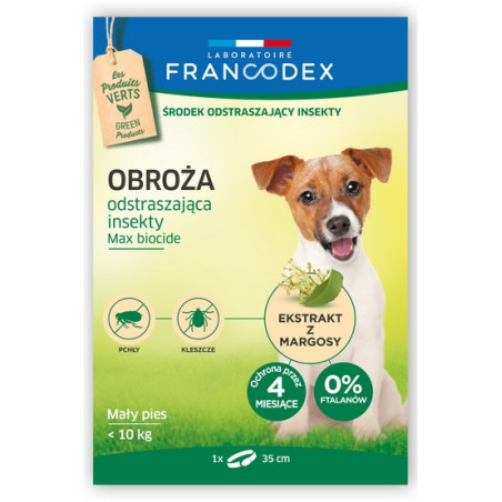 Francodex Obroża odstraszająca insekty małe psy do 10kg 35cm - All4Animals