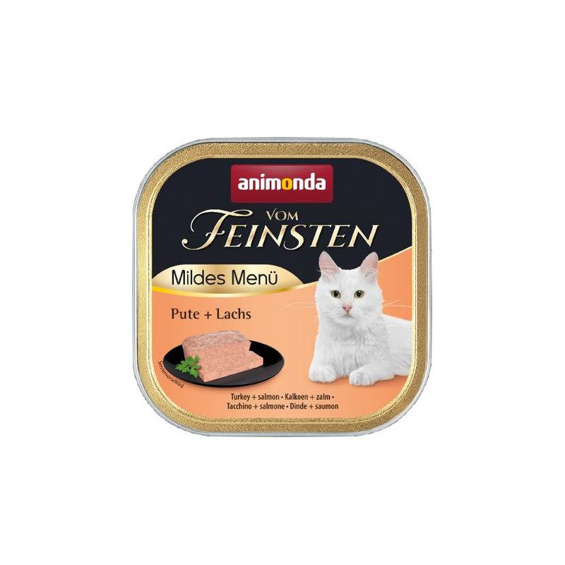 Animonda vom Feinsten Mildes Menu z Indykiem i Łososiem tacka 100g - All4Animals