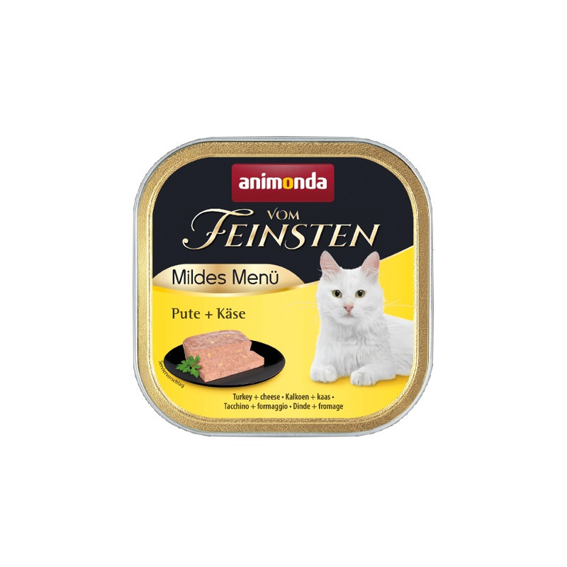 Animonda vom Feinsten Mildes Menu z Indykiem i Serem tacka 100g - All4Animals