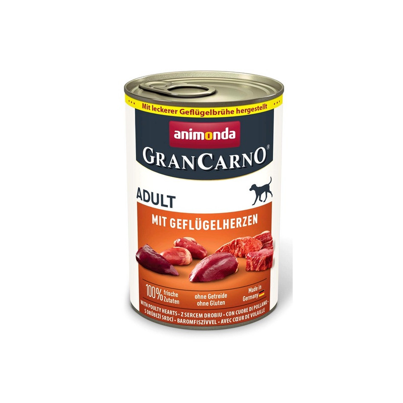 Animonda GranCarno Original Adult Geflugelherzen Drobiowe serca puszka 400g - All4Animals