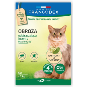 Francodex Obroża odstraszająca insekty dla kotów od 2kg 43cm - All4Animals