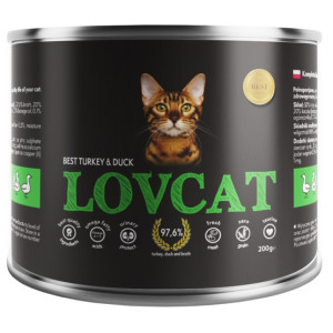 Lovcat Best Turkey & Duck puszka 200g - All4Animals