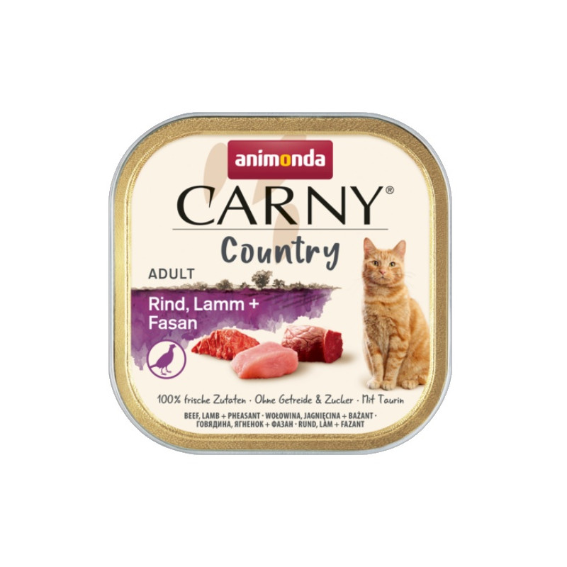 Animonda Carny Country Adult Wołowina, Jagnięcina i Bażant tacka 100g - All4Animals