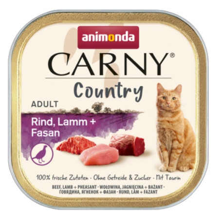 Animonda Carny Country Adult Wołowina, Jagnięcina i Bażant tacka 100g - All4Animals